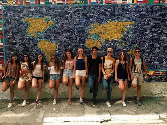 Margherita Mengoli Y Psc N H16 Bra Brasile Studentessa Gruppo Murales Città Pag Paese Orizzontale