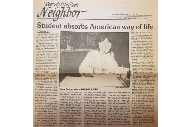 Articolo di giornale su Grazia negli USA - Gennaio 1985